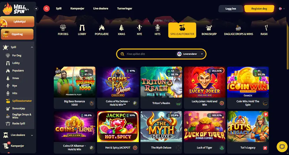 Hell Spin Casino Slots Screenshot
